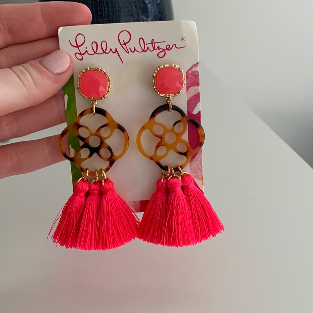 Lilly Pulitzer Pink Tassel Earrings